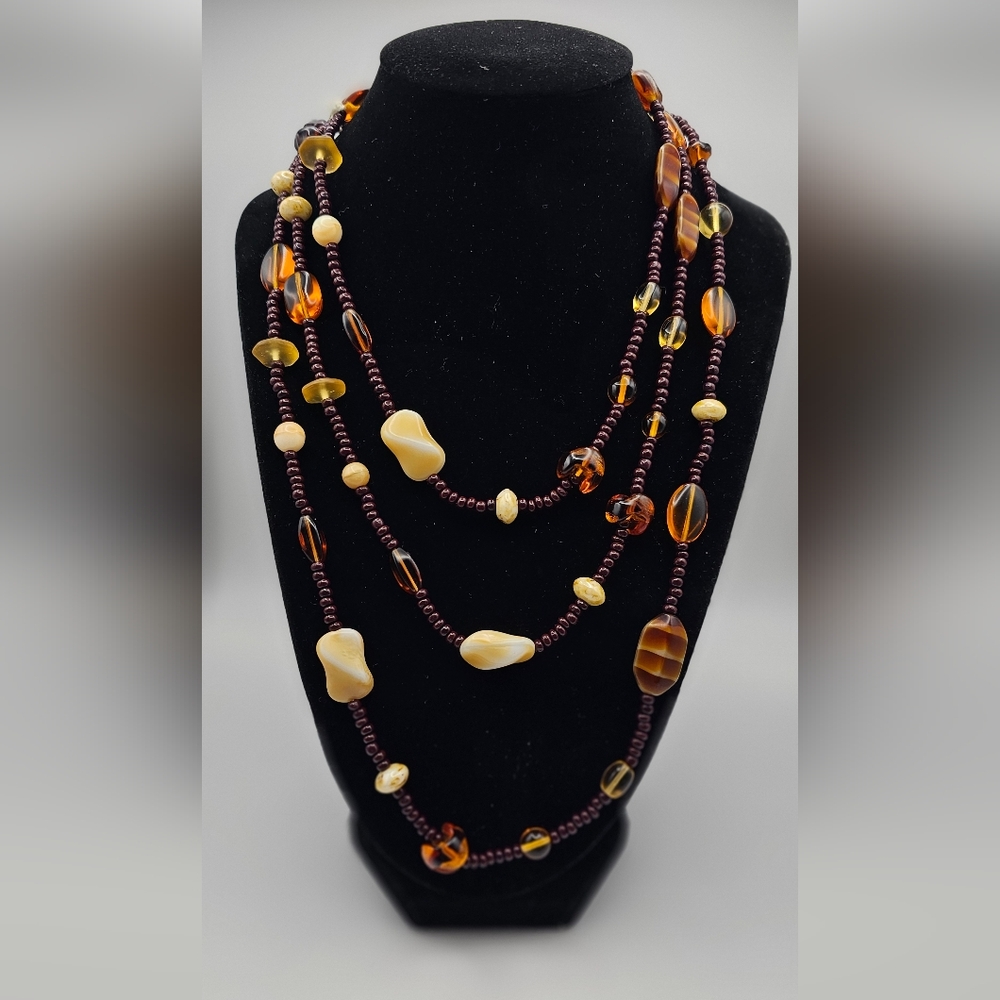 Artisan Czech Necklace | Czech Made | Multicolored Beaded Long Necklace | BOHO |